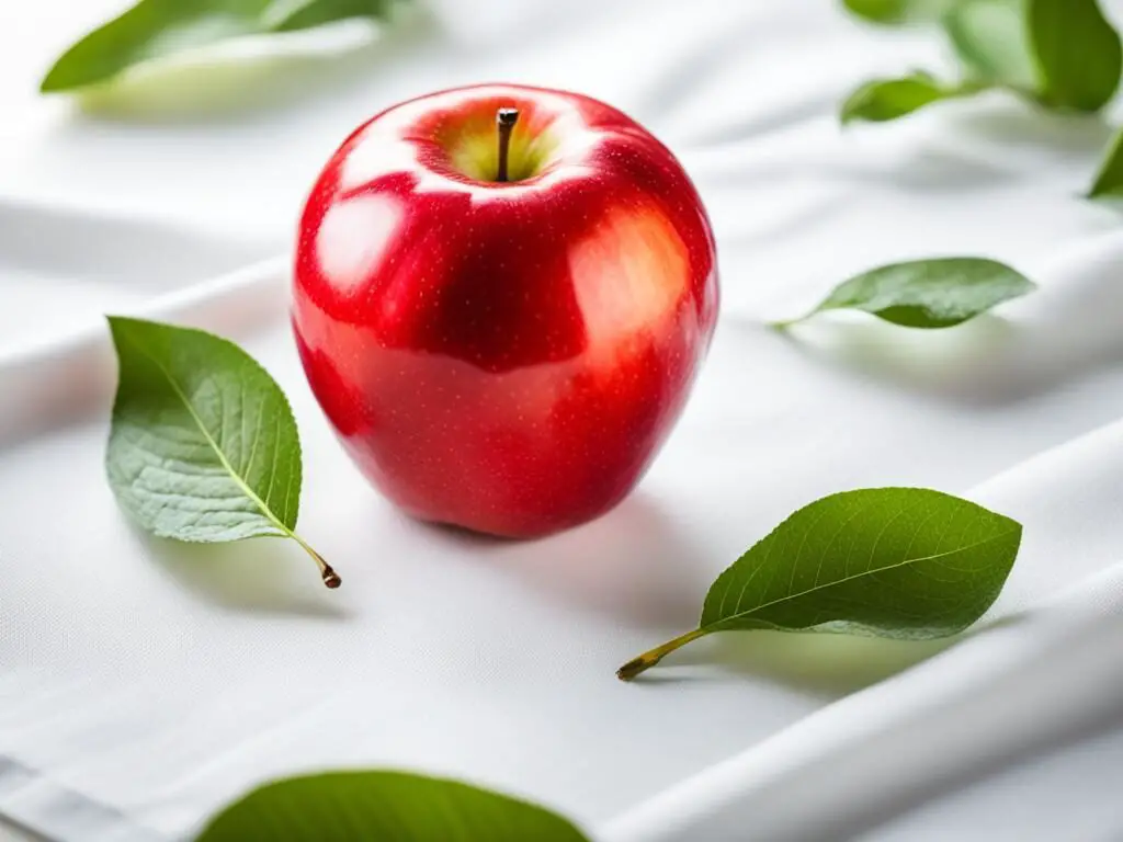 Nutritious apple on a table illustrating the importance of apples during pregnancy