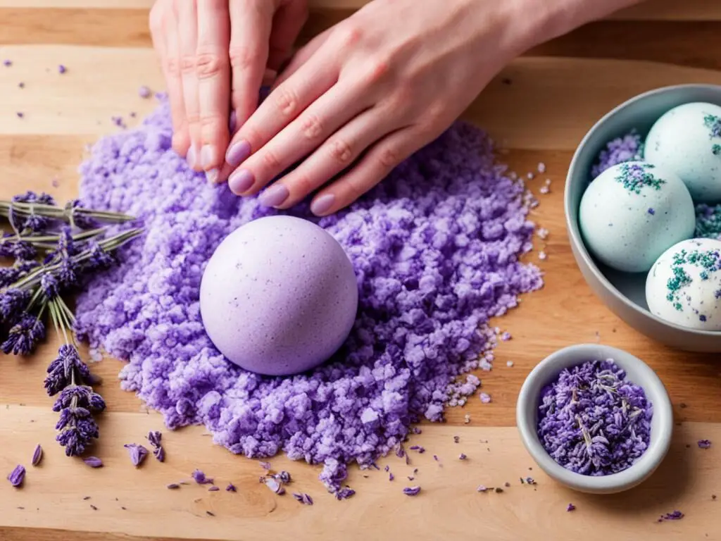 How to make relaxing lavender and epsom salt bath bombs with essential oils? 